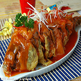 Fried crap with sweet and sour sauce